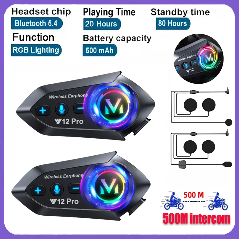 Full Face Motorcycle Helmet With Bluetooth - Y20 Pro 1/2x Motor Intercom Headset